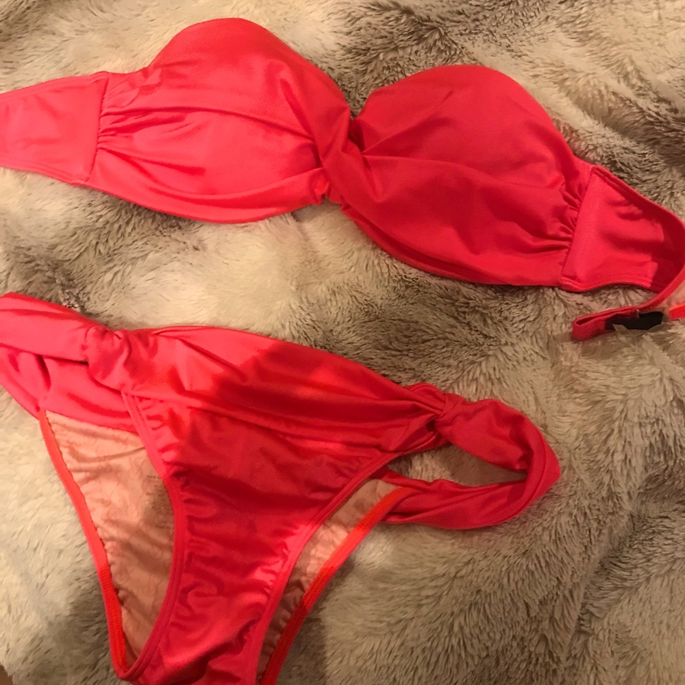 Victoria Secret Neon pink Bandeau bikini